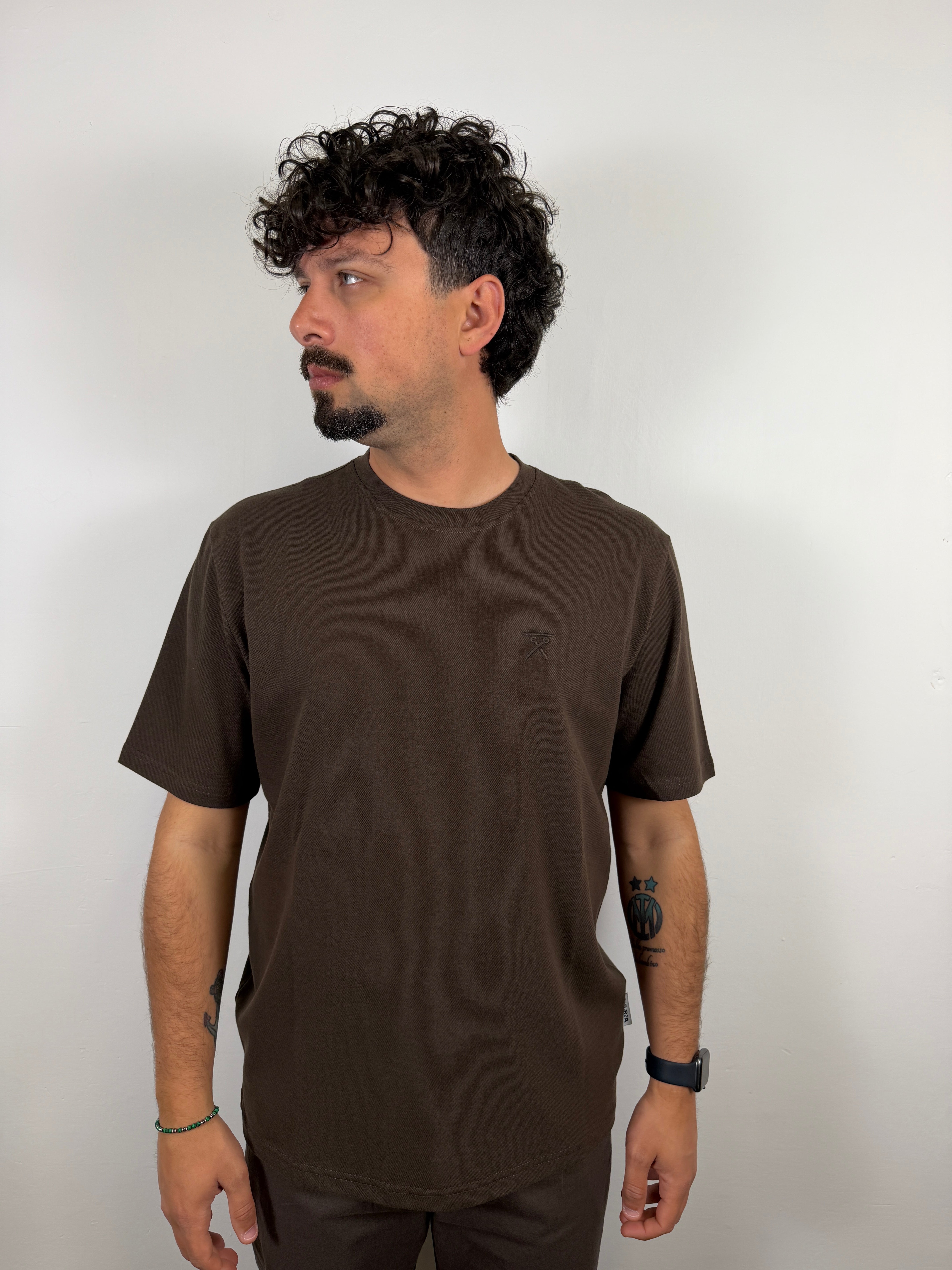 T-SHIRT PIQUET BERNA MARRONE