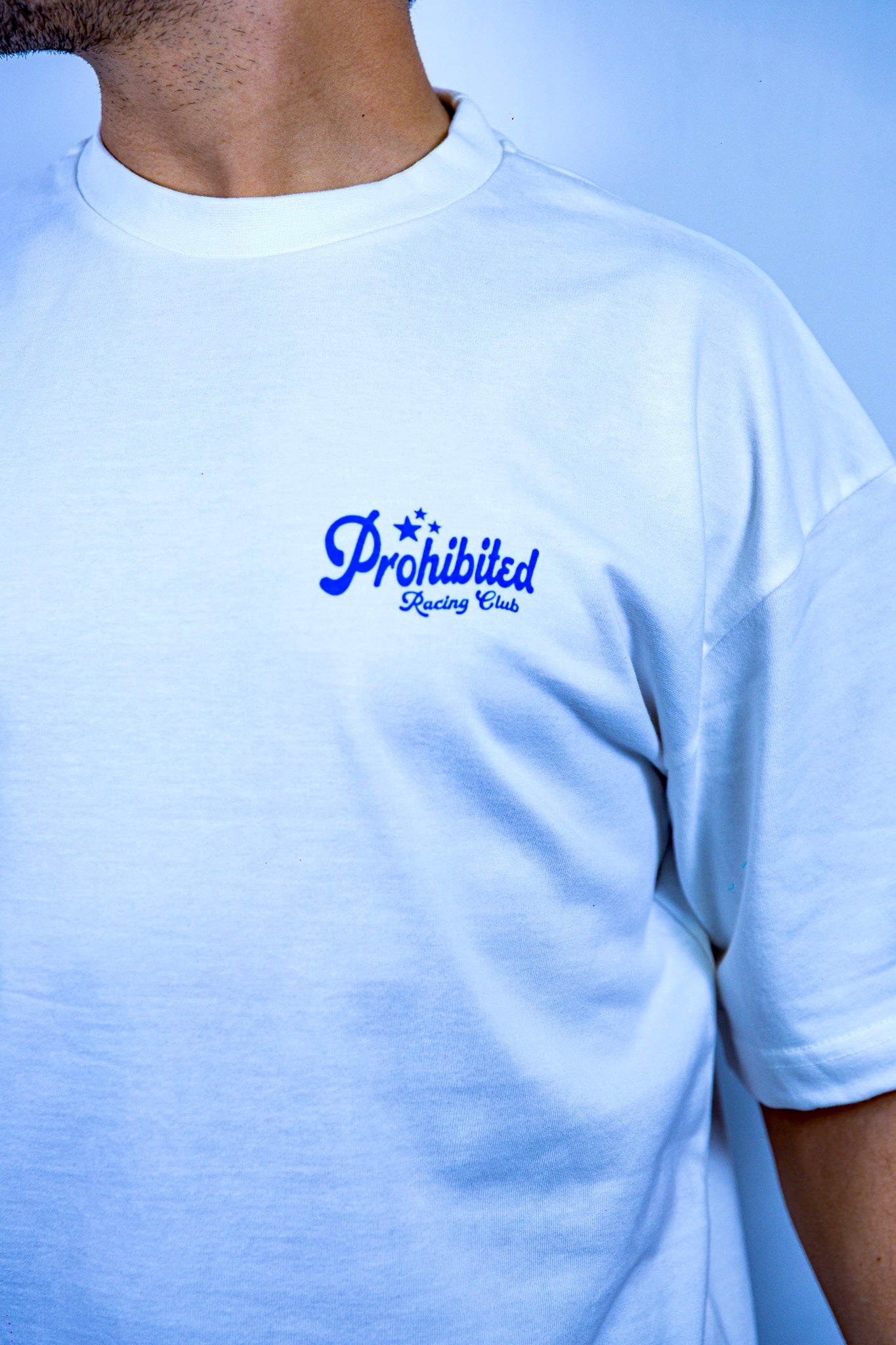 T-SHIRT TUNING CLUB PROHIBITED BIANCA/BLU