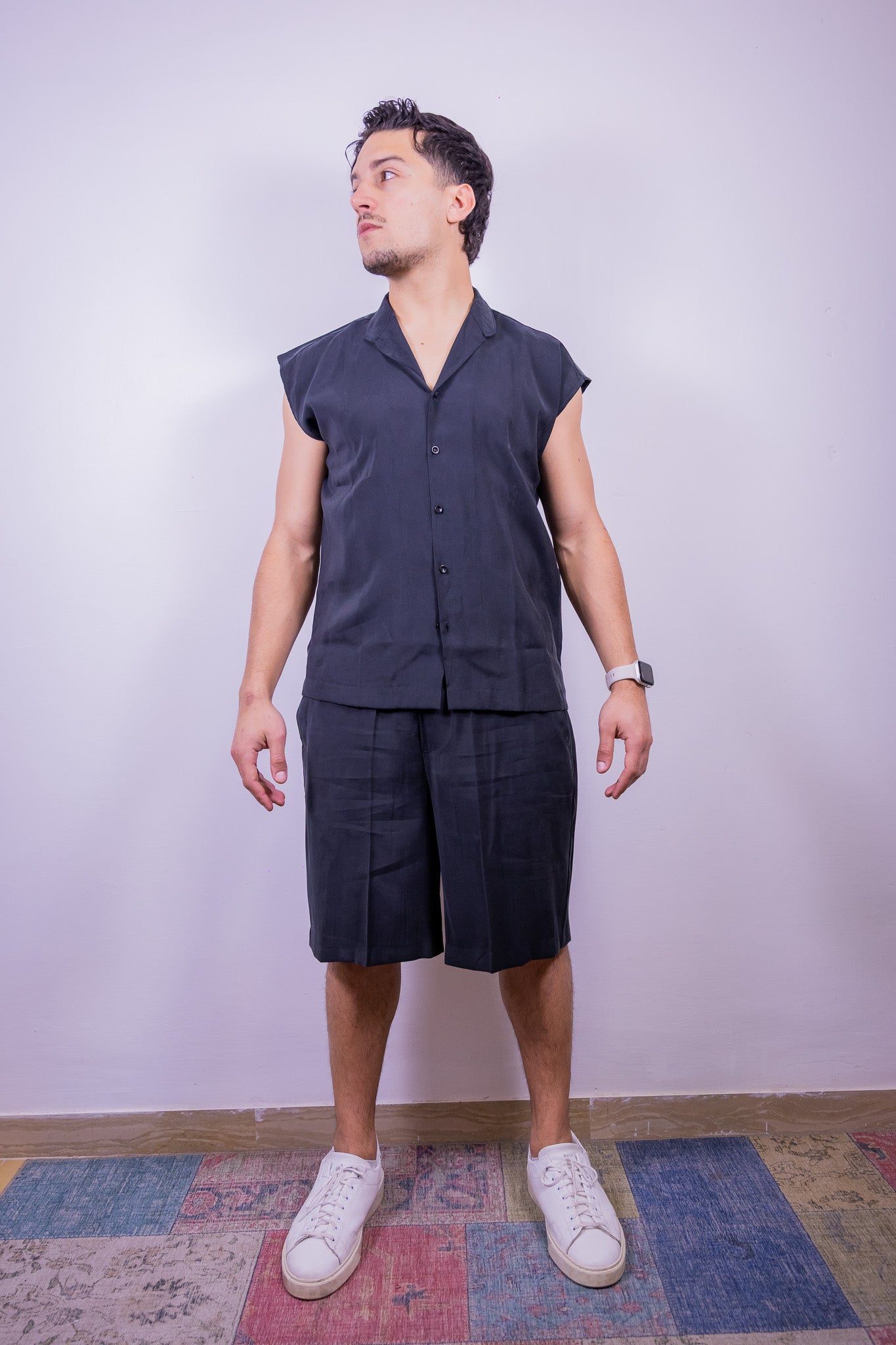 COORDINATO BLUSA SMANICATO OVER-D NERO