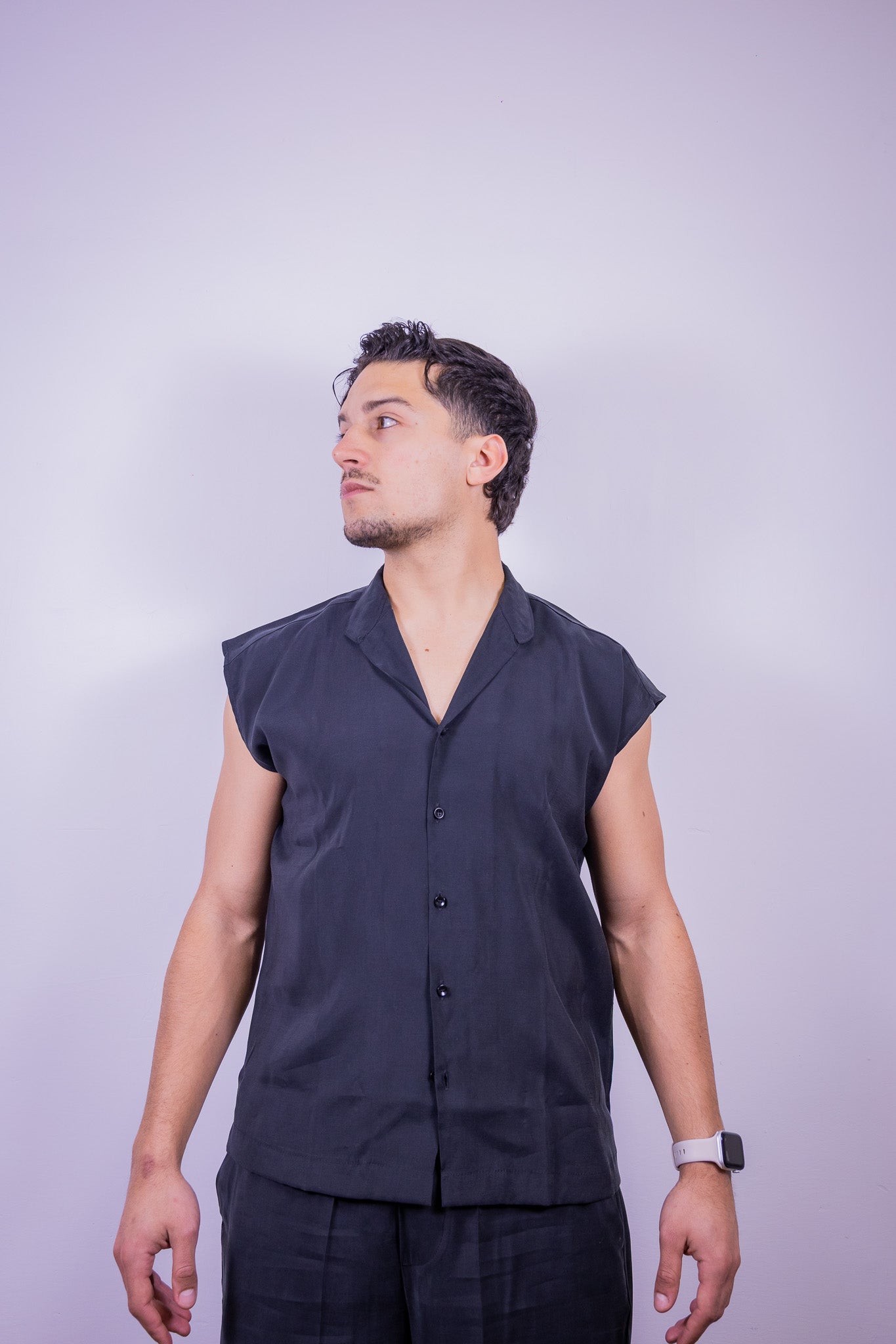 COORDINATO BLUSA SMANICATO OVER-D NERO