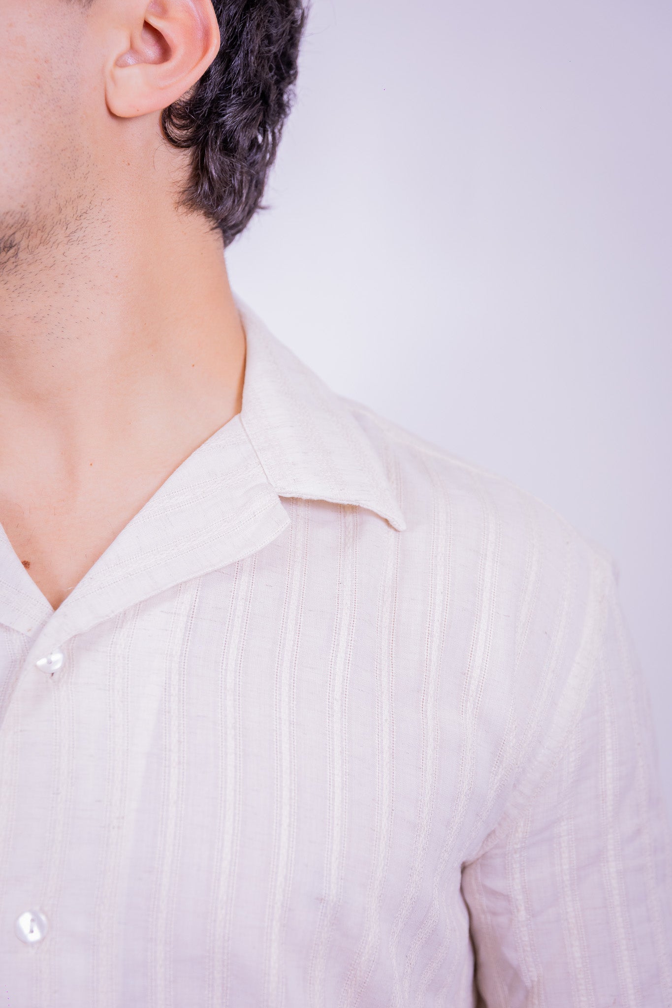 CAMICIA COLLO BOWLING OVER-D BEIGE