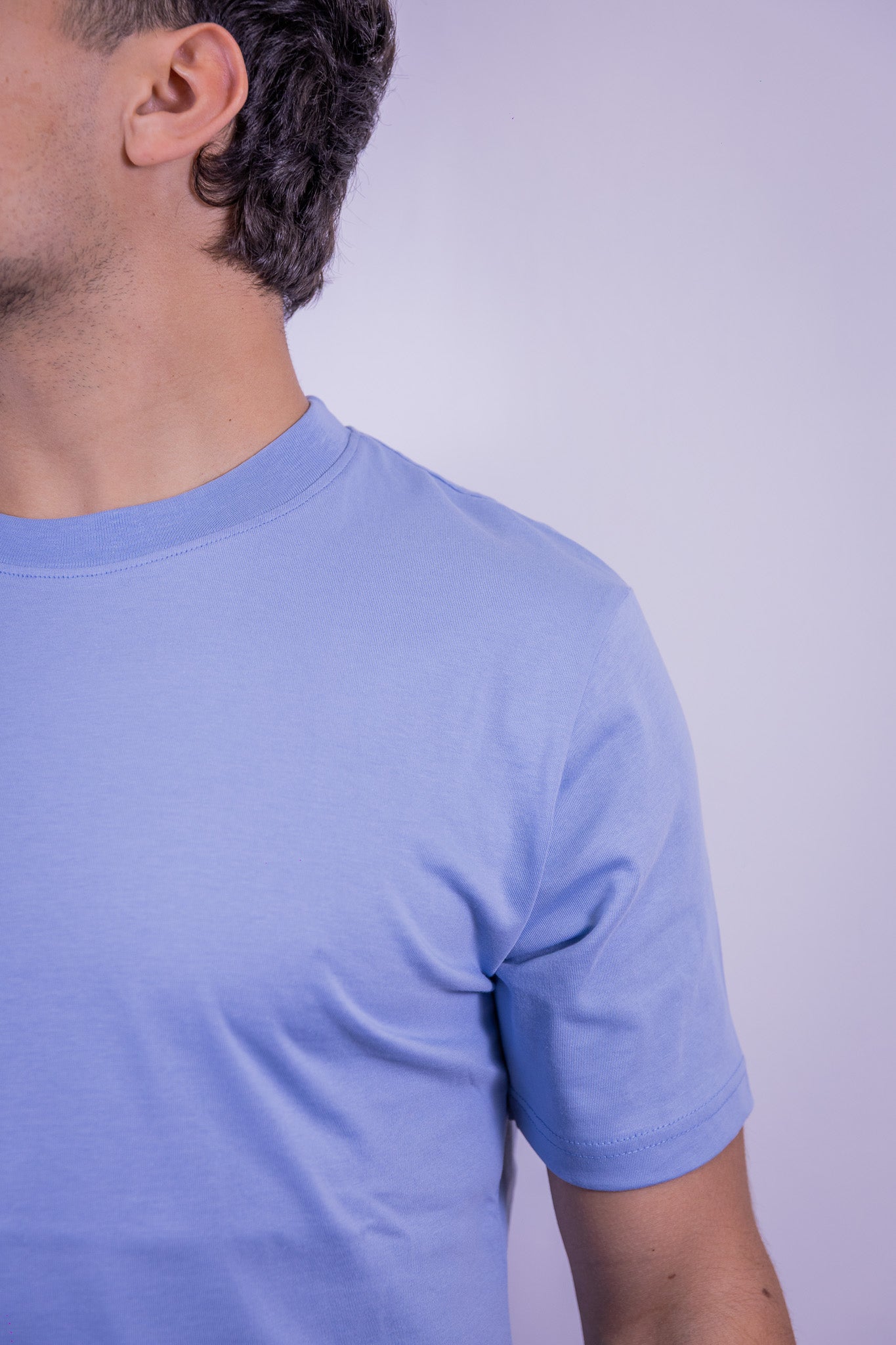 T-SHIRT PARICOLLO OVER-D CELESTE