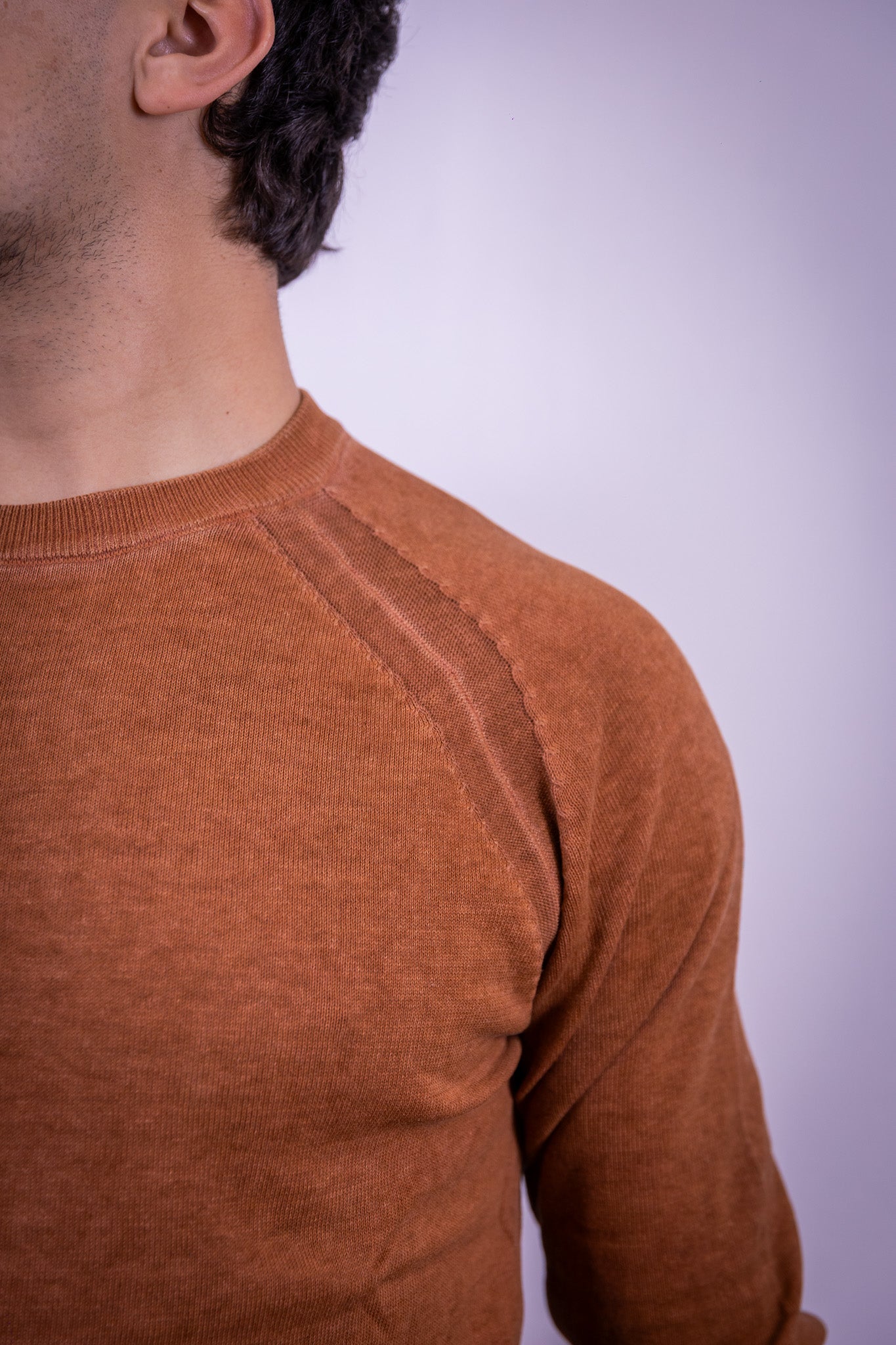 MAGLIONCINO MANICA RAGLAN OVER-D CUOIO