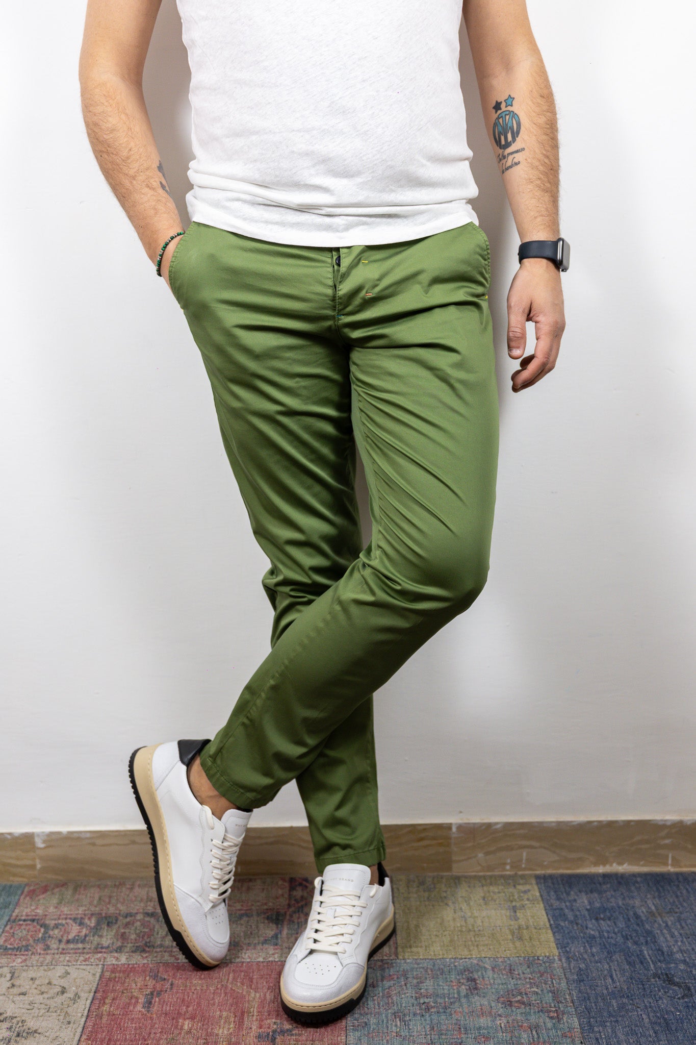 CHINOS RASO BERNA VERDE