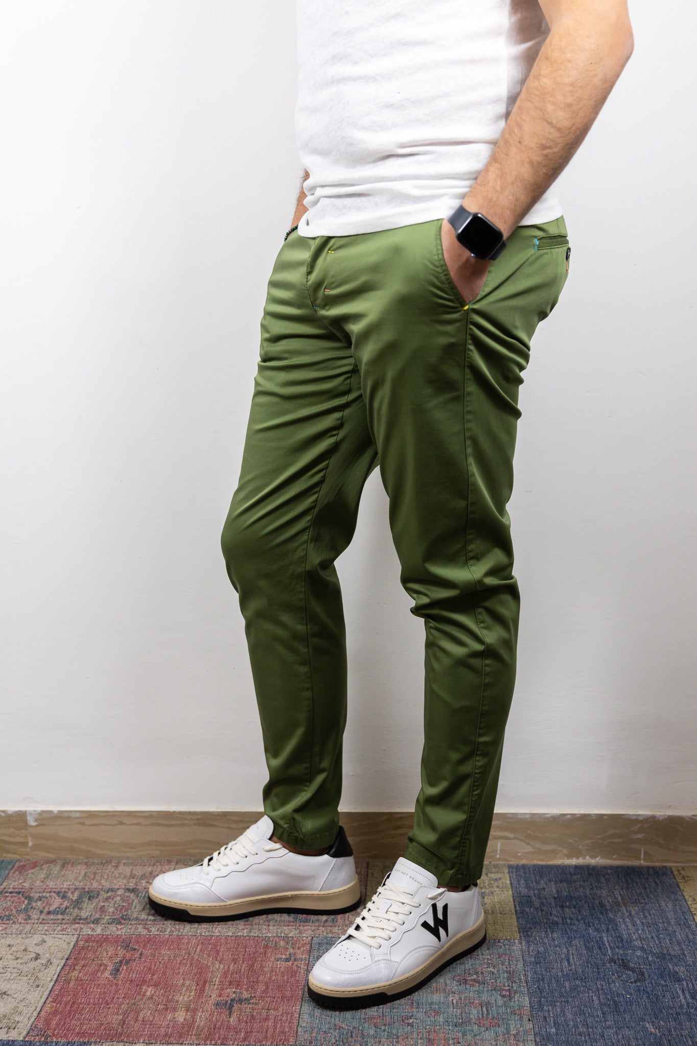 CHINOS RASO BERNA VERDE