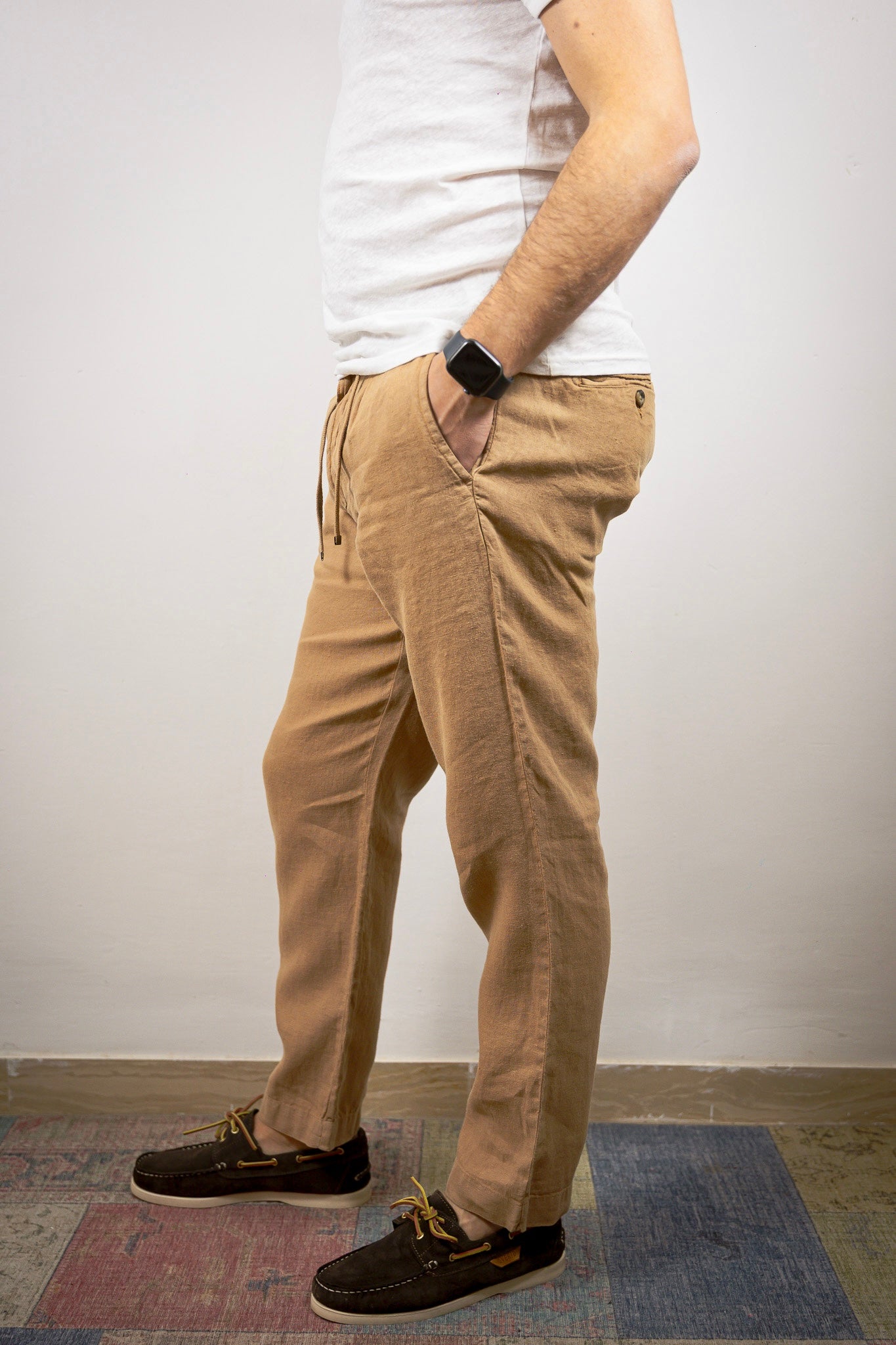 PANTALACCIO LINO BL11 CAMMELLO