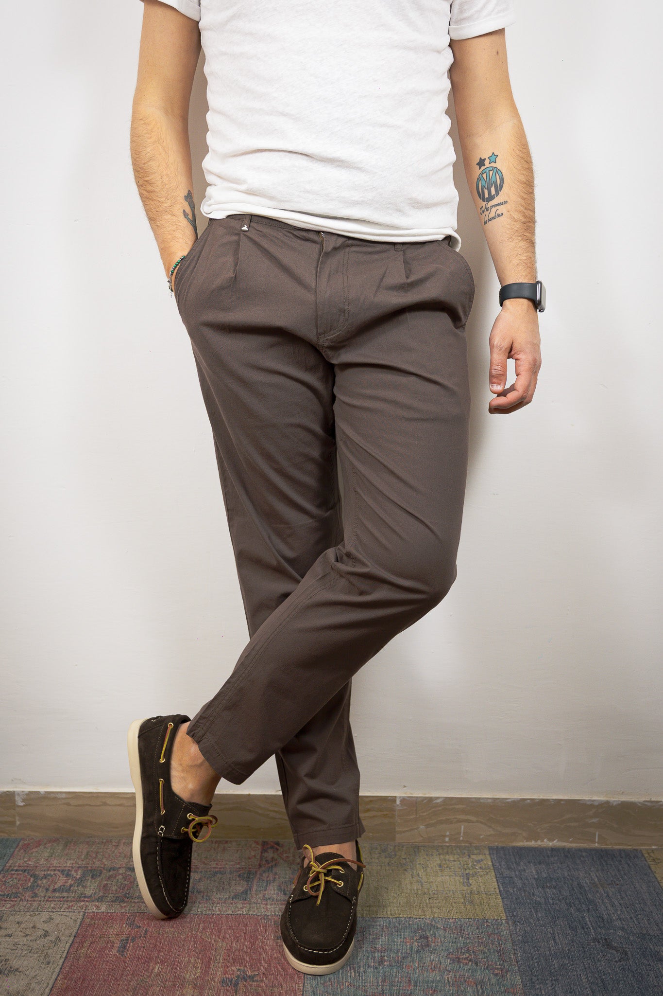 PANTALONE CROPPED MISTO LINO BERNA CAFFE'