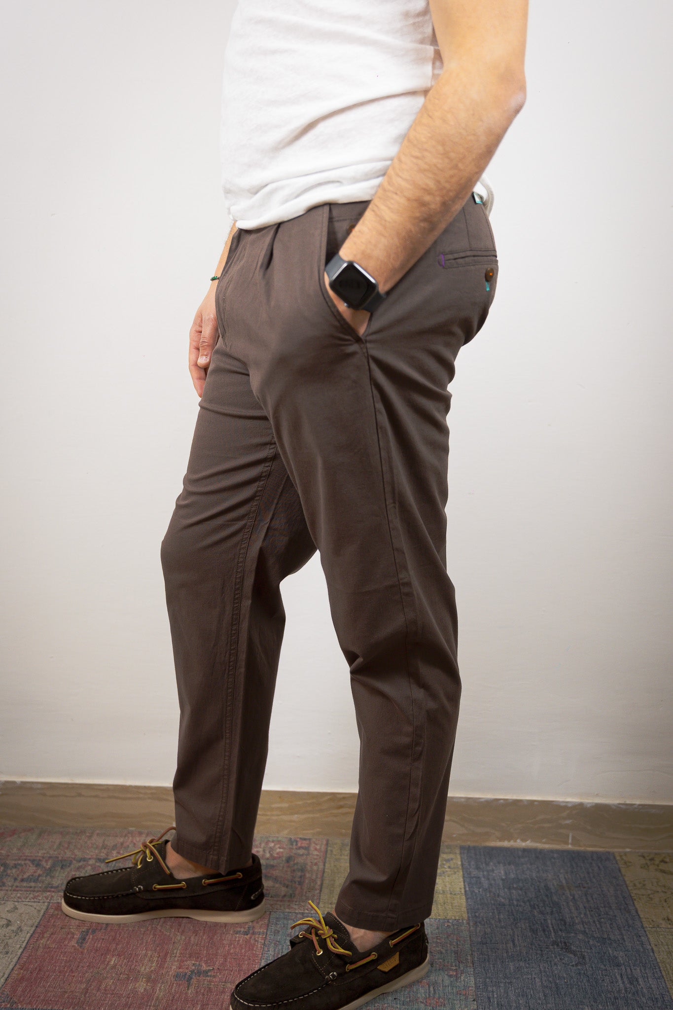 PANTALONE CROPPED MISTO LINO BERNA CAFFE'